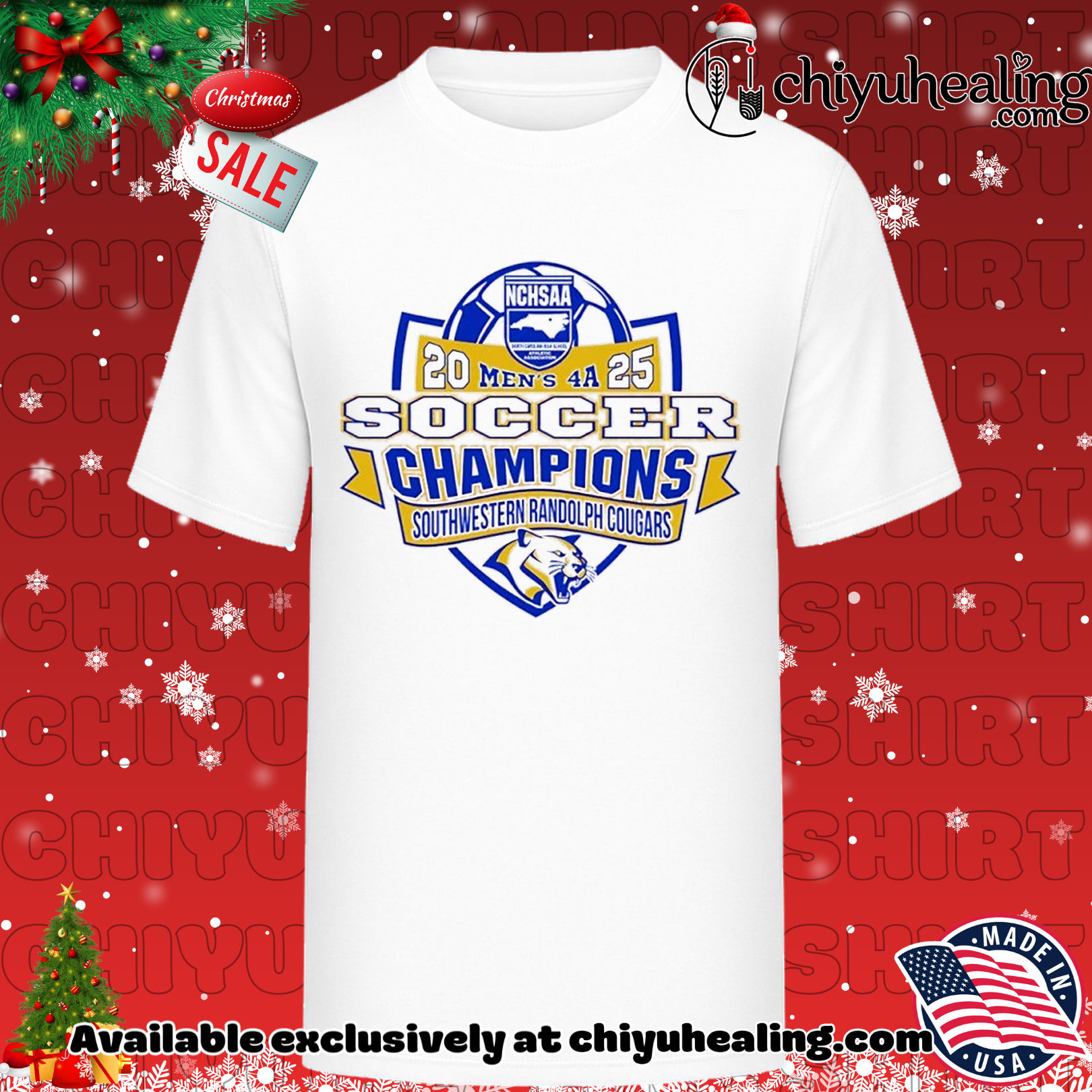 Southwestern Randolph Cougars 2025 NCHSAA Soccer Division 4A Champions Christmas ornament, Hoodie, Sweatshirt, Poster Canvas, Mug, Ornaments