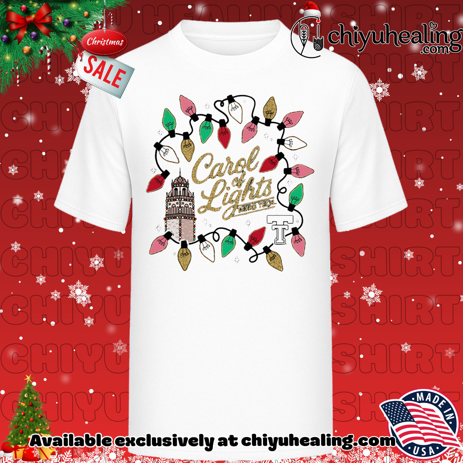 Texas Tech Red Raiders Carol of Lights 2025 Christmas shirt, Hoodie, Sweatshirt, Poster Canvas, Mug, Ornaments