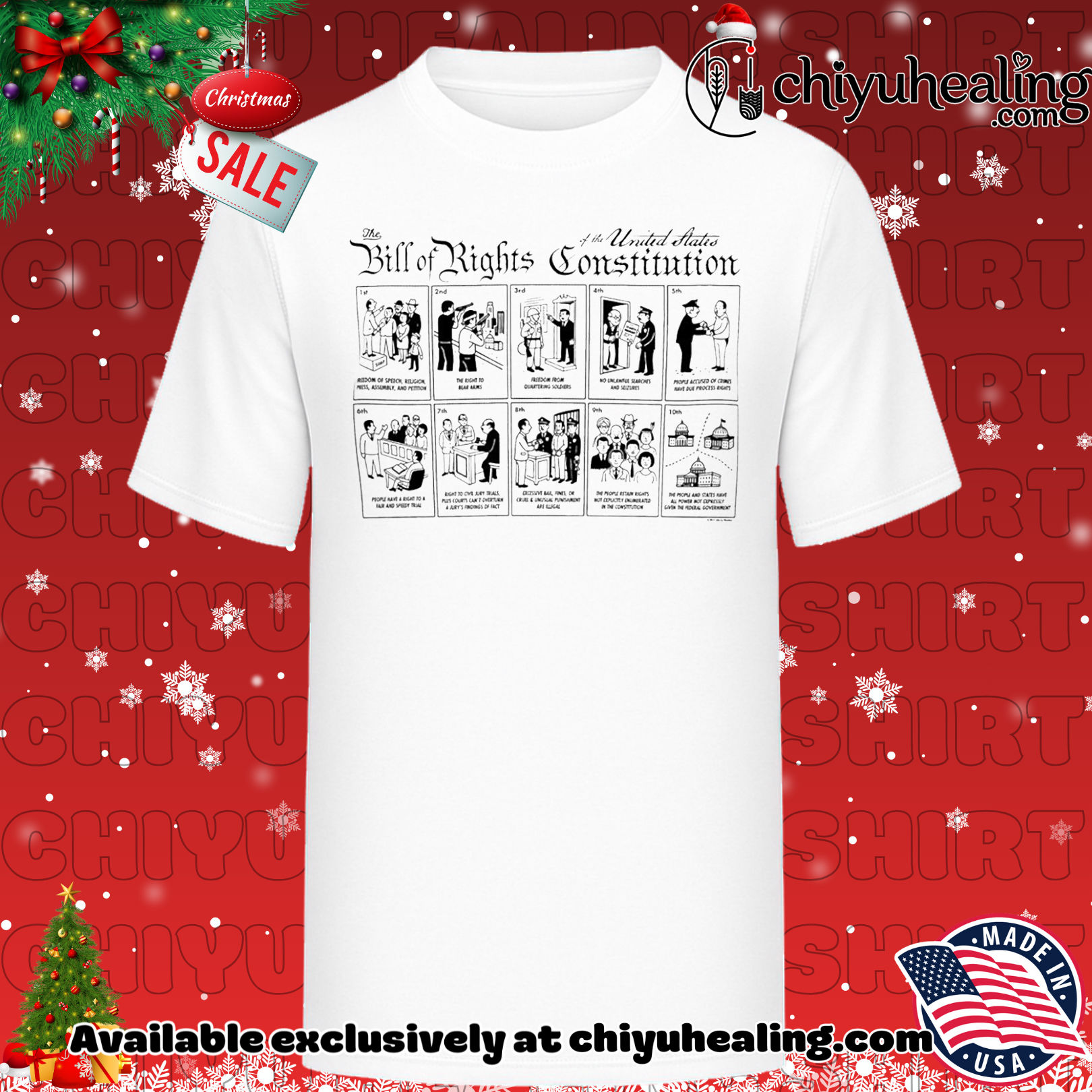 The Illustrated Bill of Rights Ringer '25 shirt, Hoodie, Sweatshirt, Poster Canvas, Mug, Ornaments