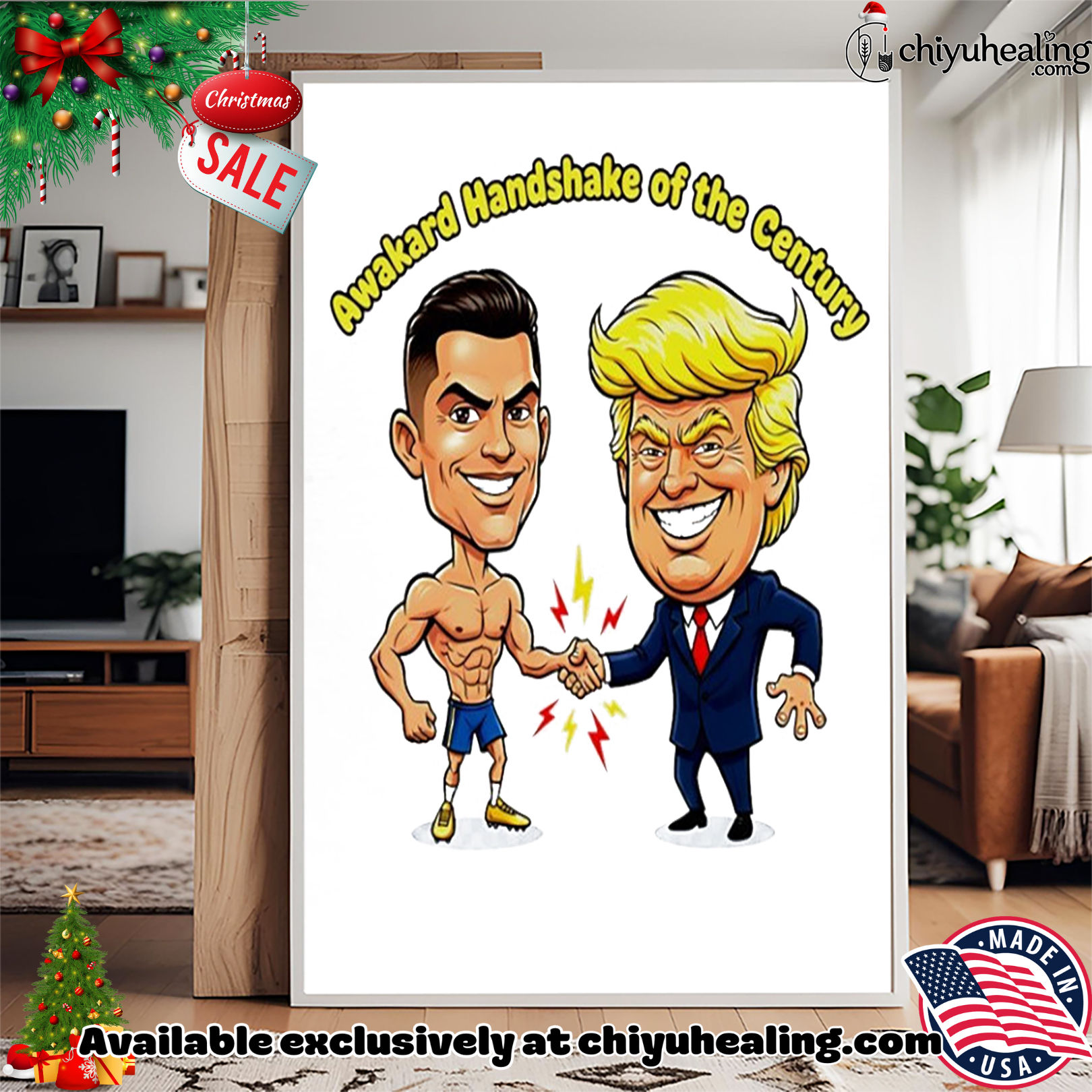 Trump and Ronaldo Awkward Handshake of the Century shirt, Hoodie, Sweatshirt, Poster Canvas, Mug, Ornaments Trump and Ronaldo Awkward Handshake of the Century shirt, Hoodie, Sweatshirt, Poster Canvas, Mug, Ornaments