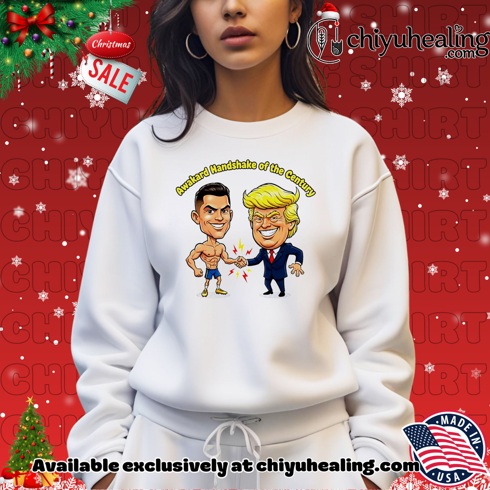 Trump and Ronaldo Awkward Handshake of the Century shirt, Hoodie, Sweatshirt, Poster Canvas, Mug, Ornaments Trump and Ronaldo Awkward Handshake of the Century shirt, Hoodie, Sweatshirt, Poster Canvas, Mug, Ornaments