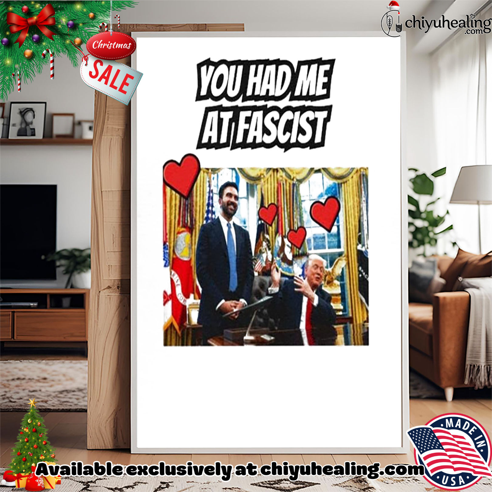 Trump Mamdani Lovefest you had me at fascist shirt, Hoodie, Sweatshirt, Poster Canvas, Mug, Ornaments Trump Mamdani Lovefest you had me at fascist shirt, Hoodie, Sweatshirt, Poster Canvas, Mug, Ornaments