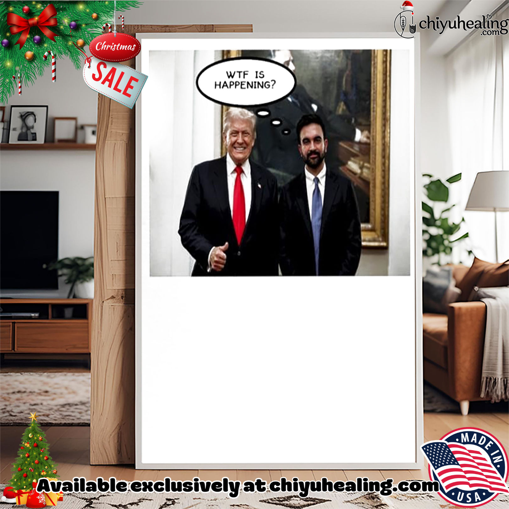 Trump Zohran Mamdani wtf is happening 2025 shirt, Hoodie, Sweatshirt, Poster Canvas, Mug, Ornaments Trump Zohran Mamdani wtf is happening 2025 shirt, Hoodie, Sweatshirt, Poster Canvas, Mug, Ornaments