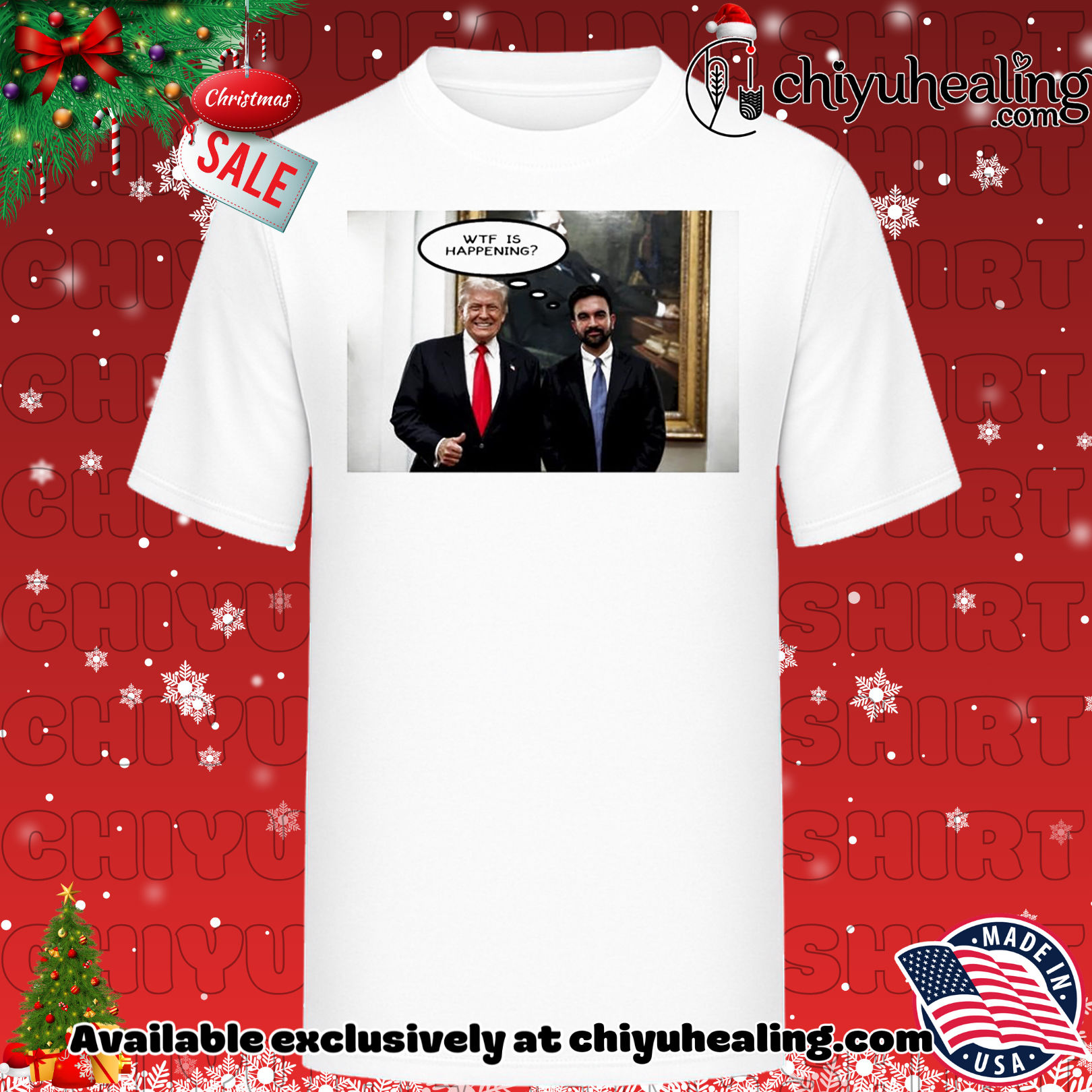 Trump Zohran Mamdani wtf is happening 2025 shirt, Hoodie, Sweatshirt, Poster Canvas, Mug, Ornaments