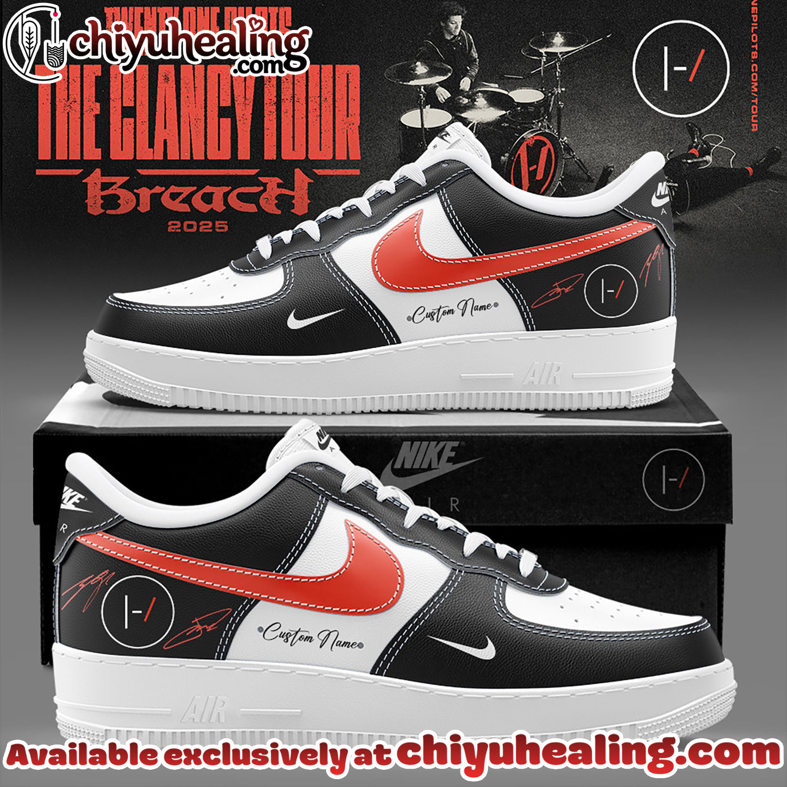 Twenty One Pilots The Clancy Tour Breach Air Force 1 Sneaker Shoes