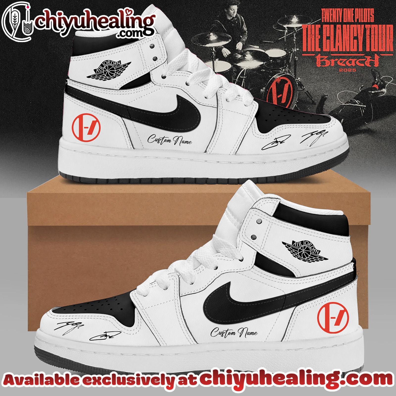 Twenty One Pilots The Clancy Tour Breach Air Jordan 1 Sneaker Shoes - Ver 4