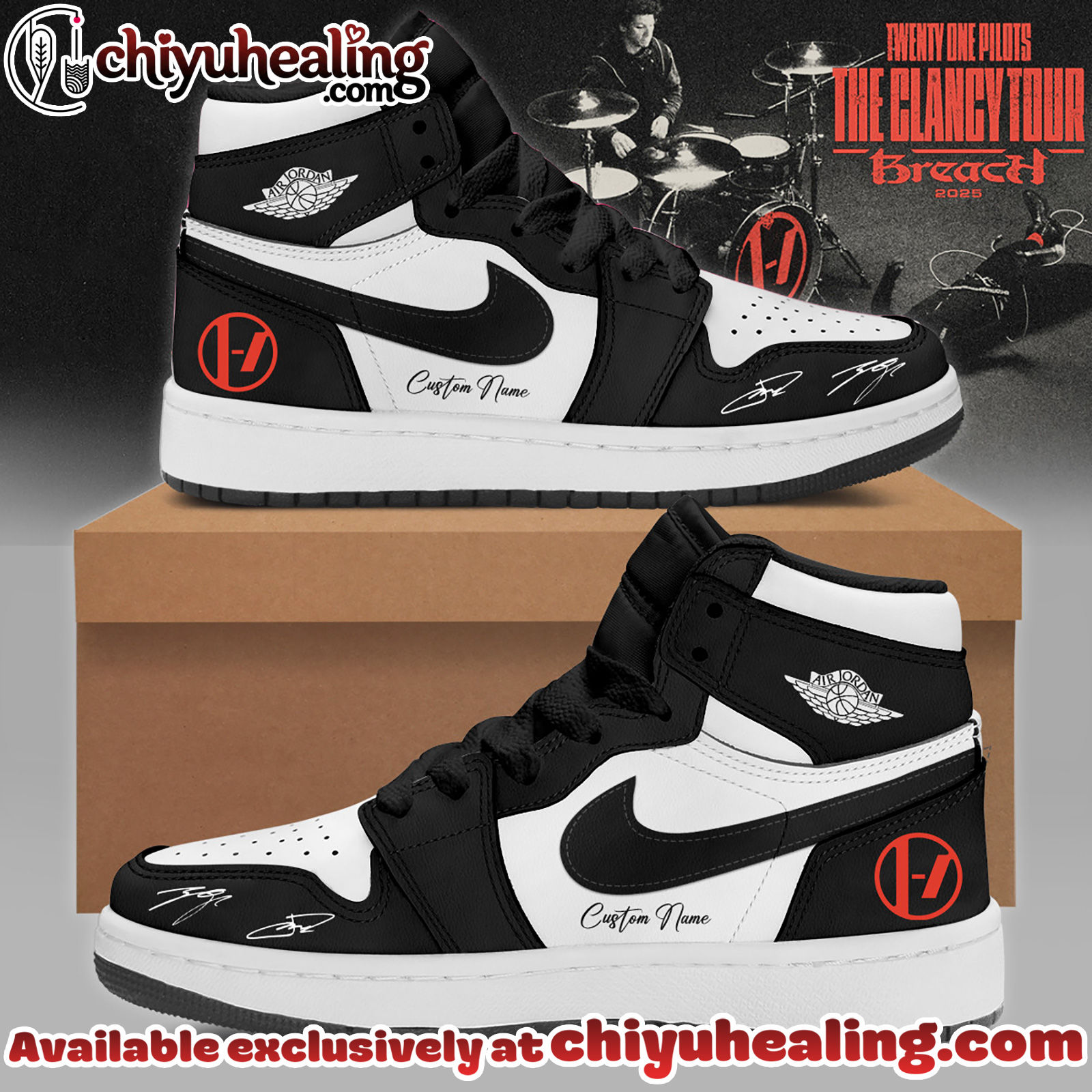 Twenty One Pilots The Clancy Tour Breach Air Jordan 1 Sneaker Shoes - Ver 5