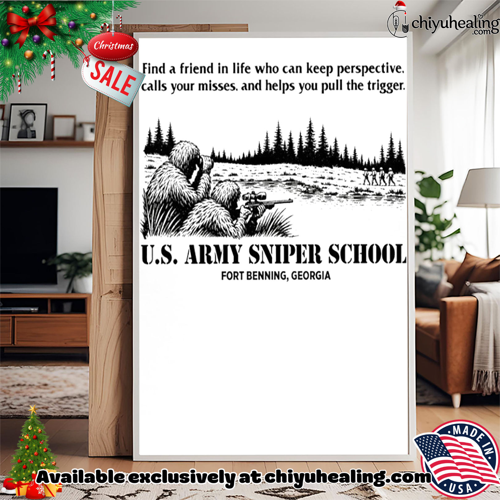US Army Sniper School find a friend in life who can keep perspective shirt, Hoodie, Sweatshirt, Poster Canvas, Mug, Ornaments US Army Sniper School find a friend in life who can keep perspective shirt, Hoodie, Sweatshirt, Poster Canvas, Mug, Ornaments