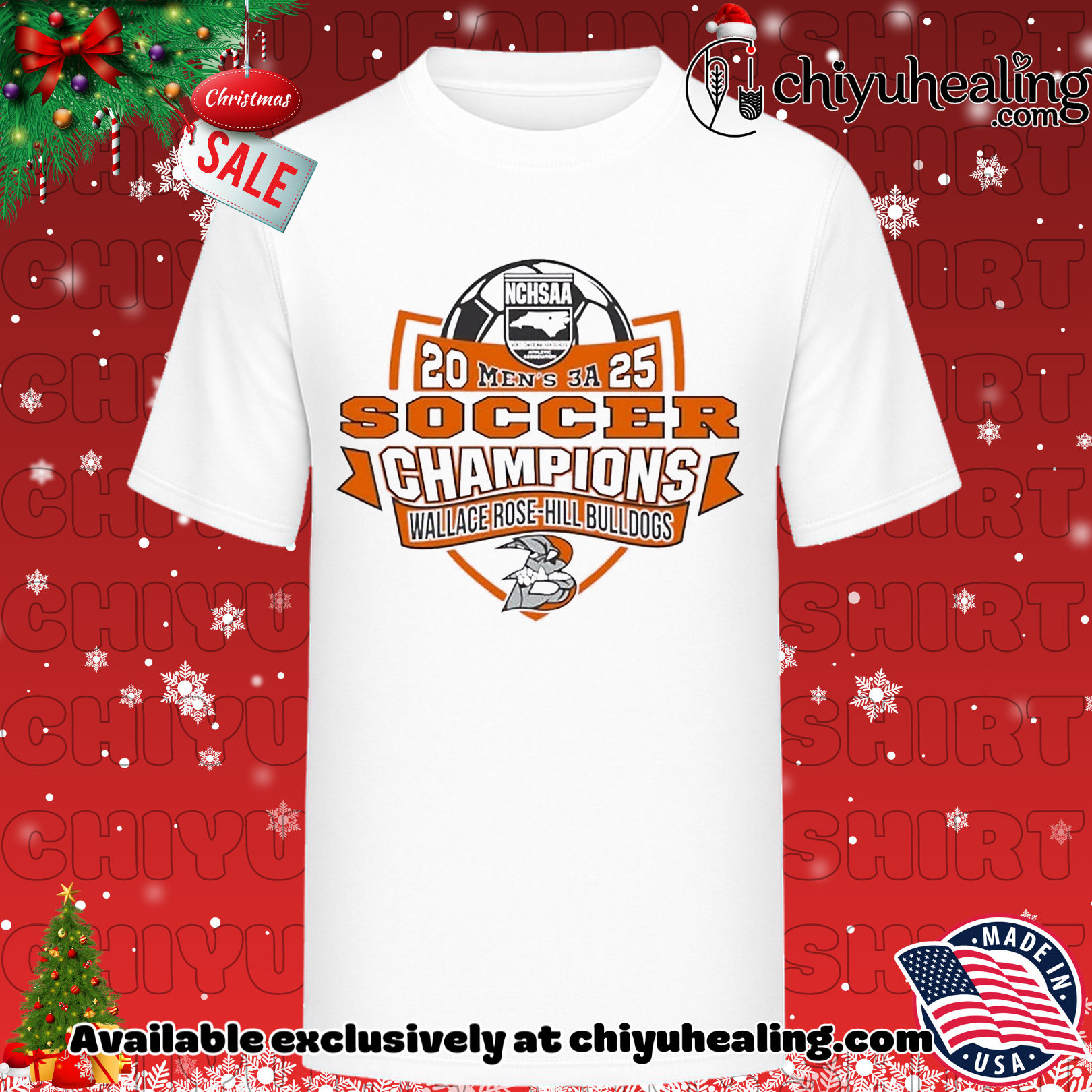 Wallace Rose-Hill Bulldogs NCHSAA Soccer Division 3A Champions 2025 Christmas ornament, Hoodie, Sweatshirt, Poster Canvas, Mug, Ornaments