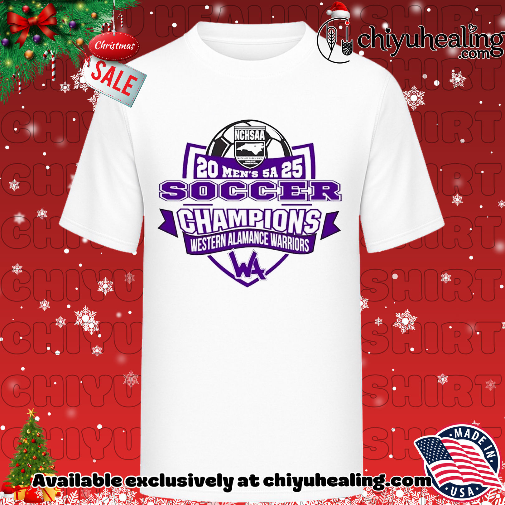 Western Alamance Warriors 2025 NCHSAA Soccer Division 5A Champions Christmas ornament, Hoodie, Sweatshirt, Poster Canvas, Mug, Ornaments