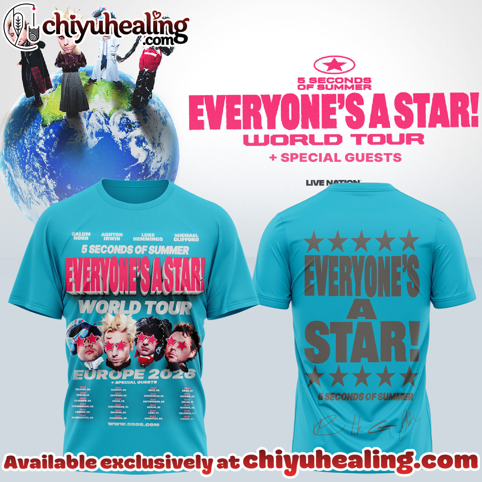 5SOS EVERYONES A STAR World Tour EUROPE Shirt
