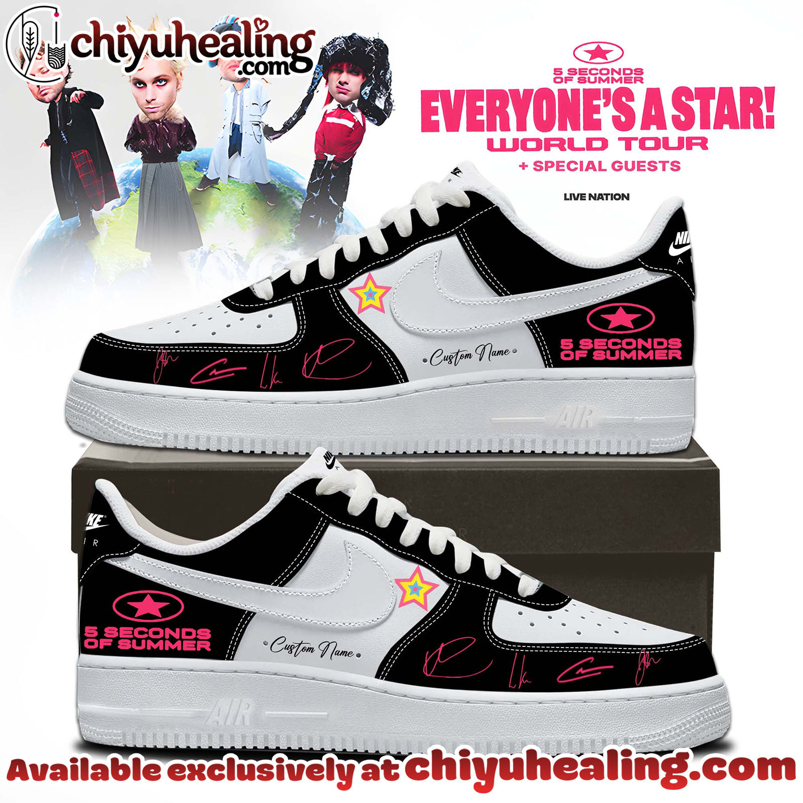 5SOS EVERYONES A STAR World Tour Shoes Air Force 1 - Ver 3