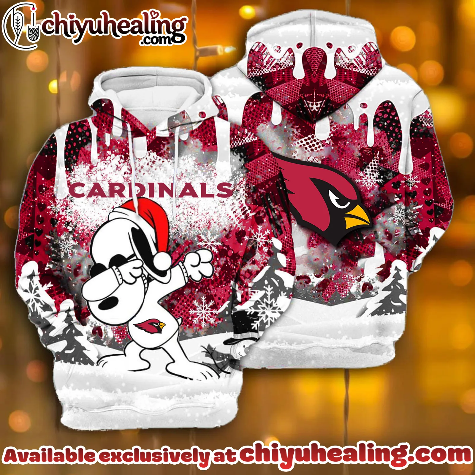All Team NFC Arizona Cardinals x Snoopy Christmas Hoodie Limited Edition-3D Unisex Hoodie