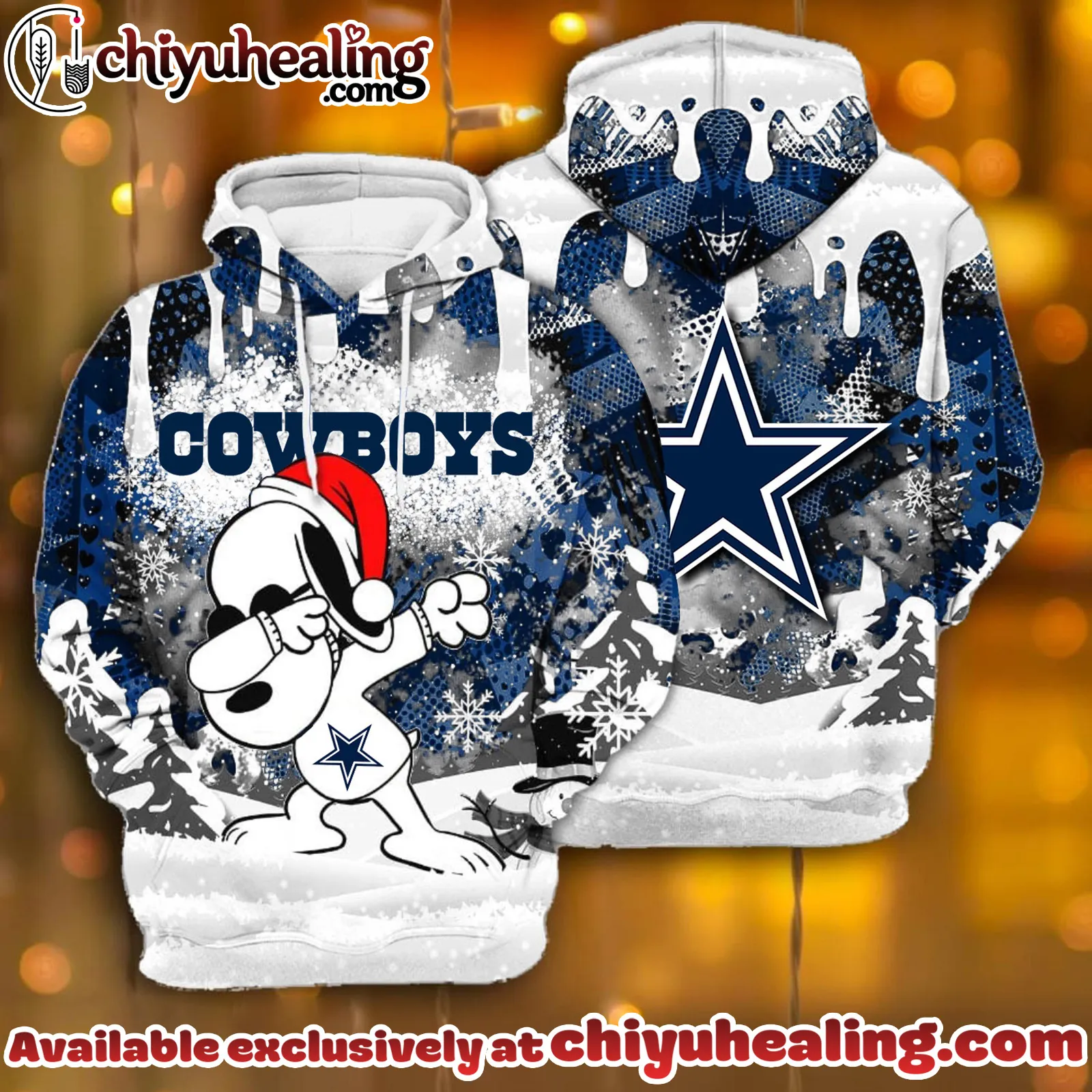 All Team NFC Dallas Cowboys x Snoopy Christmas Hoodie Limited Edition-3D Unisex Hoodie