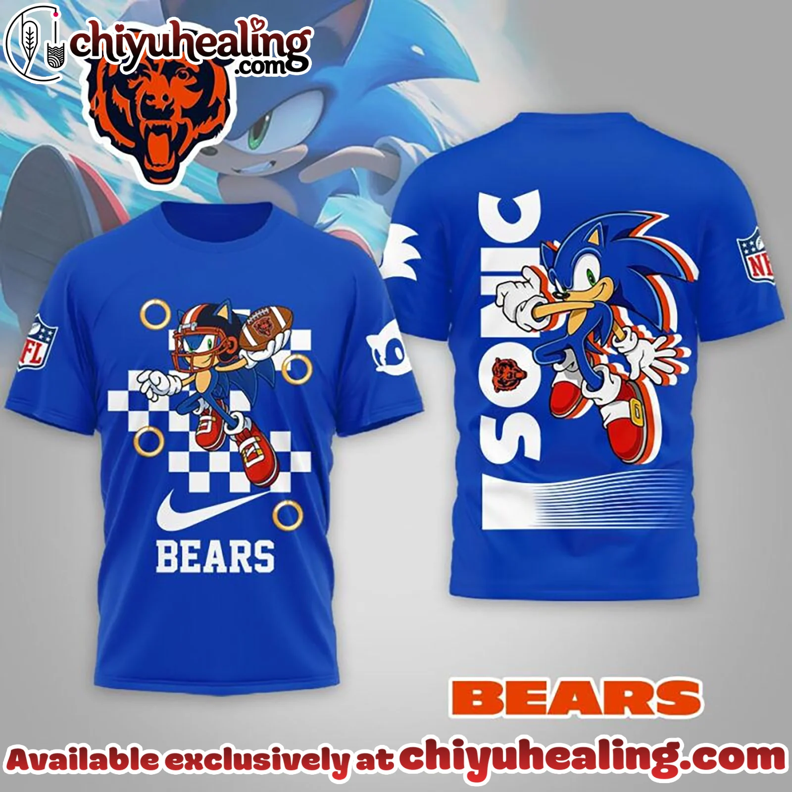All Team NFL Chicago Bears Premium NFL Sonic The Hedgehog 3D Shirt, Hoodie, Sweatshirt
