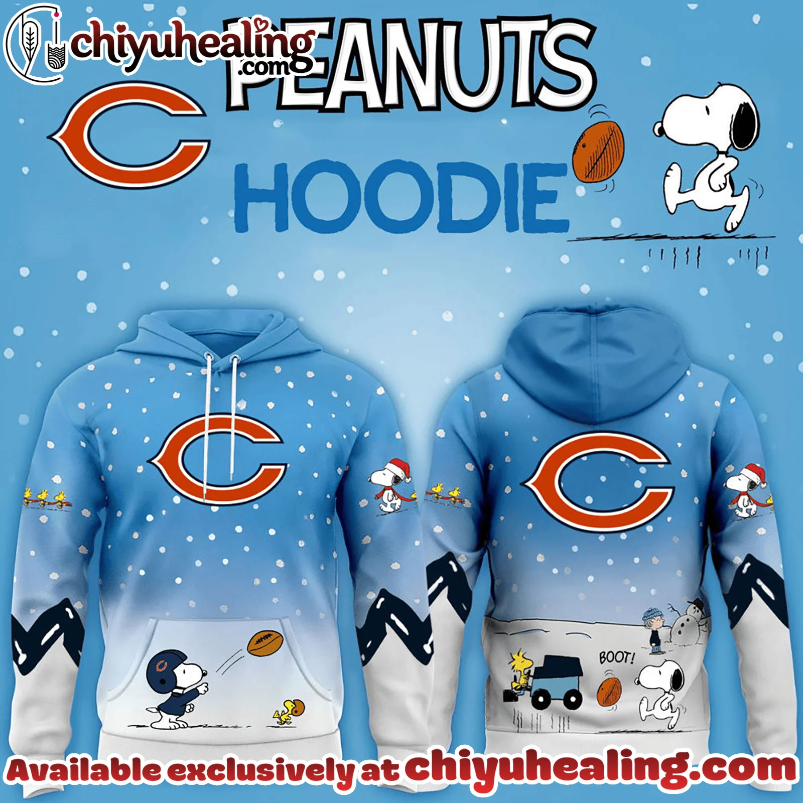 All Team NFL Chicago Bears x Peanuts Hoodie Christmas Limited Edition-3D Unisex Hoodie, Shirt, Sweatshirt