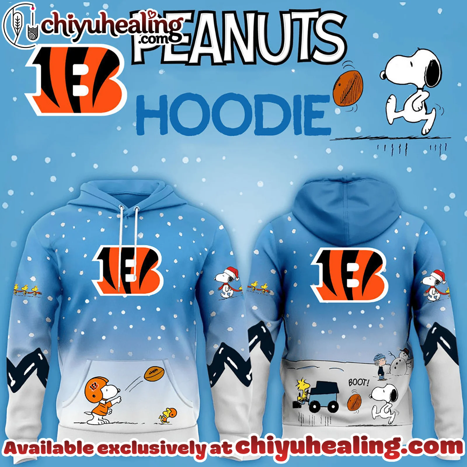 All Team NFL Cincinnati Bengals x Peanuts Hoodie Christmas Limited Edition-3D Unisex Hoodie, Shirt, Sweatshirt