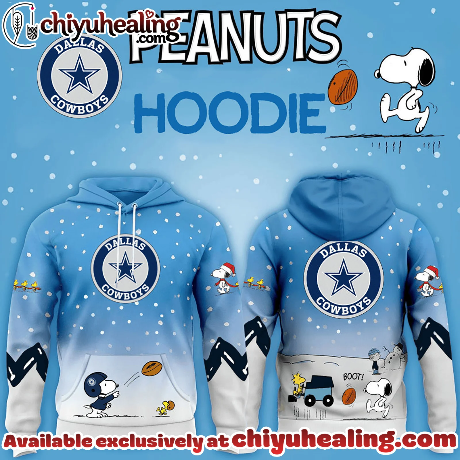 All Team NFL Dallas Cowboys x Peanuts Hoodie Christmas Limited Edition-3D Unisex Hoodie, Shirt, Sweatshirt
