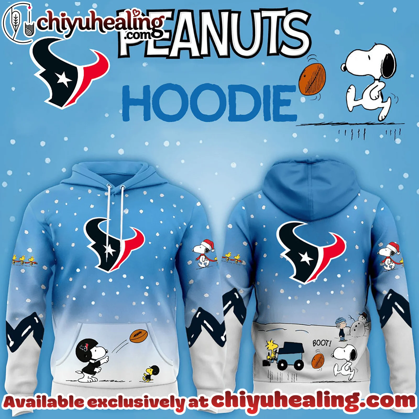 All Team NFL Houston Texans x Peanuts Hoodie Christmas Limited Edition-3D Unisex Hoodie, Shirt, Sweatshirt
