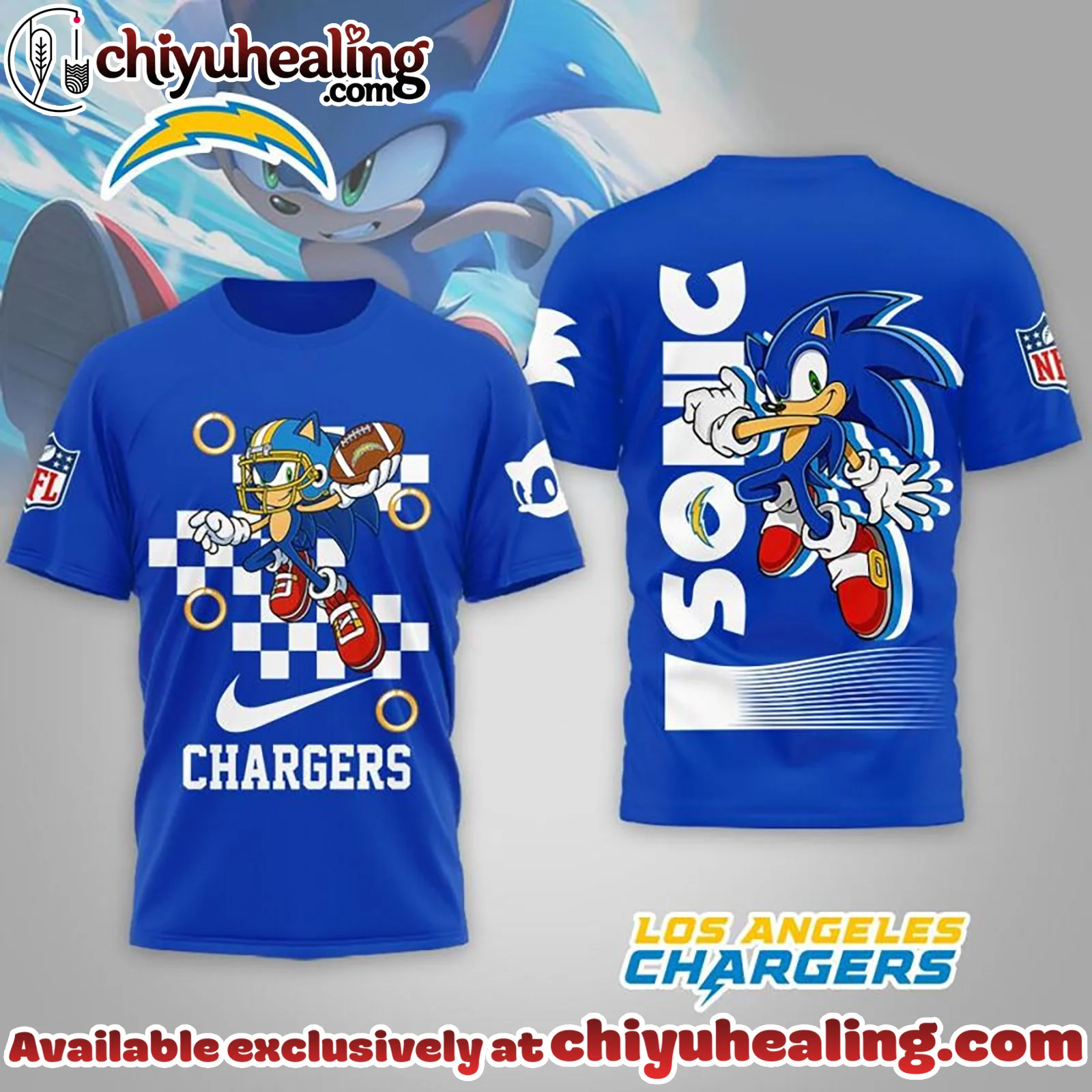All Team NFL Los Angeles Chargers Premium NFL Sonic The Hedgehog 3D Shirt, Hoodie, Sweatshirt
