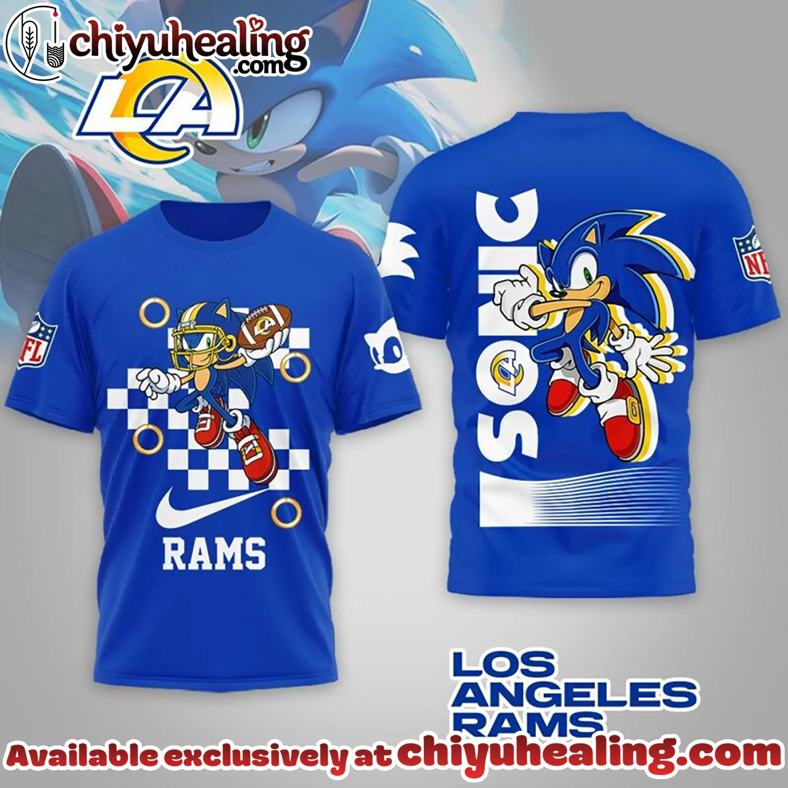 All Team NFL Los Angeles Rams Premium NFL Sonic The Hedgehog 3D Shirt, Hoodie, Sweatshirt