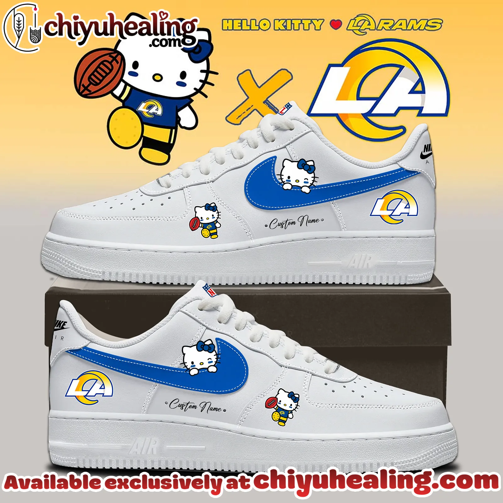 All Team NFL Los Angeles Rams x Hello Kitty Limited Air Force 1 - Ver 3