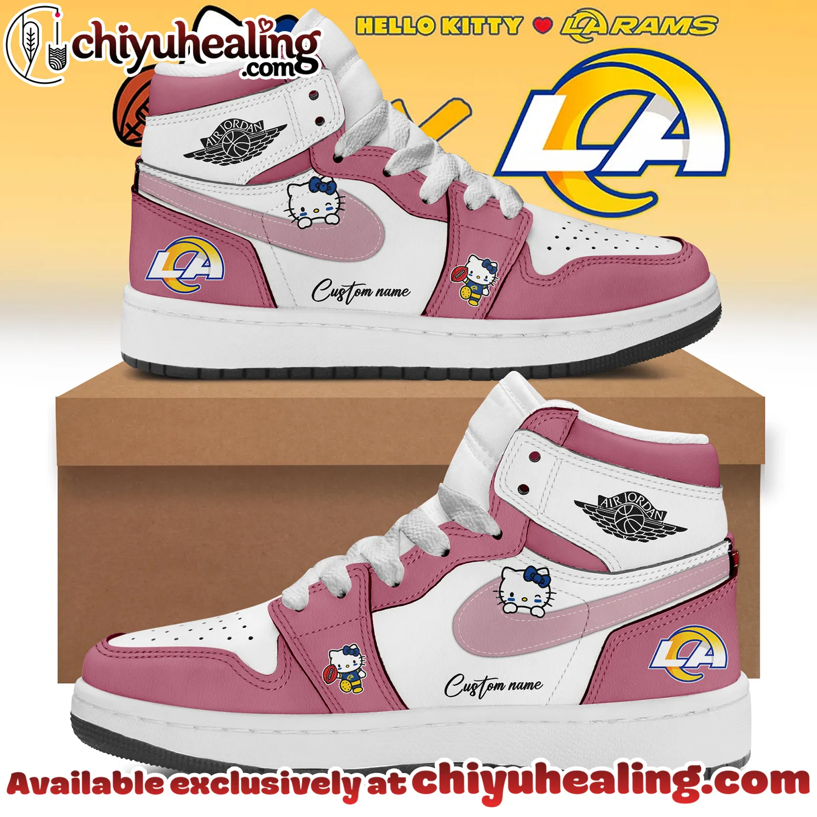 All Team NFL Los Angeles Rams x Hello Kitty Limited Air Jordan 1 - Ver 3