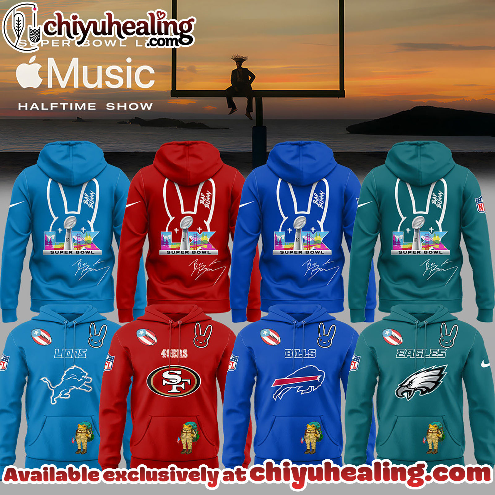 ALL TEAM NFL x Bad Bunny Super Bowl 2026 Combo Hoodie, Sweatshirt, Tshirt V3