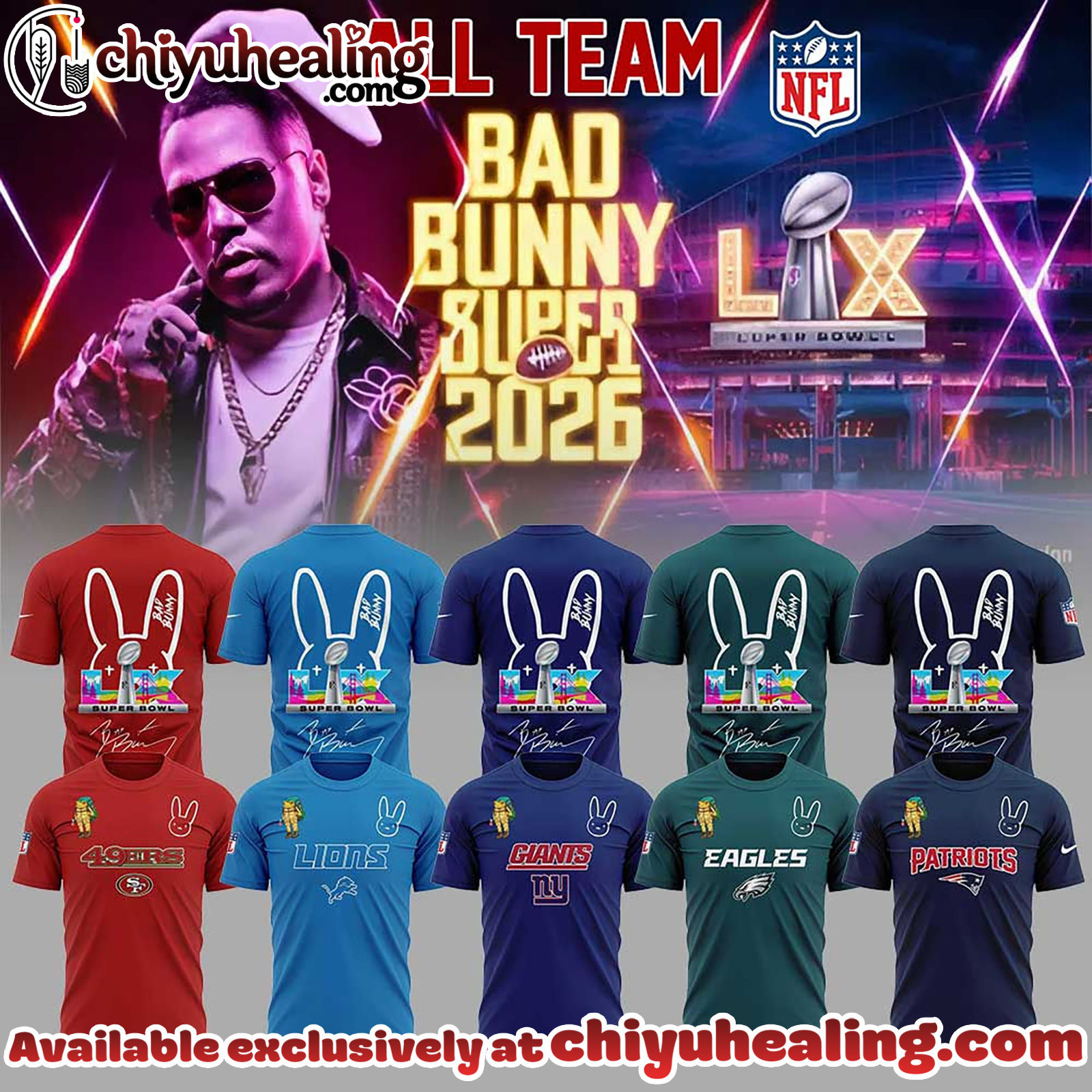 ALL TEAM NFL x Bad Bunny Super Bowl 2026 Tshirt, Sweatshirt, Hoodie