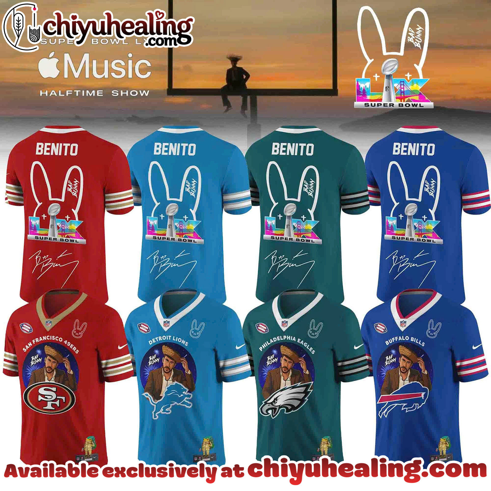 ALL Team NFL x Bad Bunny Super Bowl Football Jersey Limited Edition