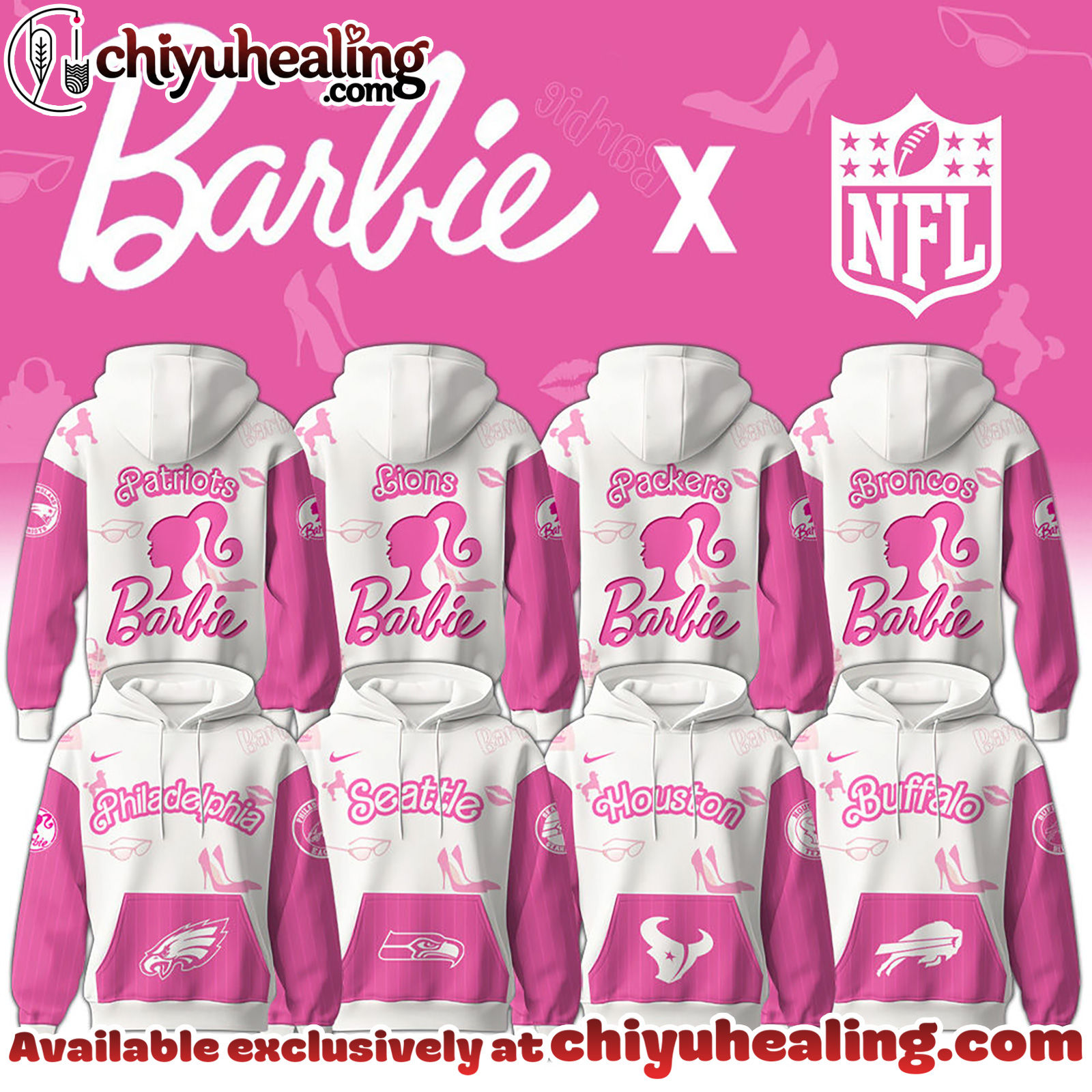 ALL TEAM NFL x Barbie Hoodie Limited Edition - Selling Out Fast Hoodie, Sweatshirt, T-shirt