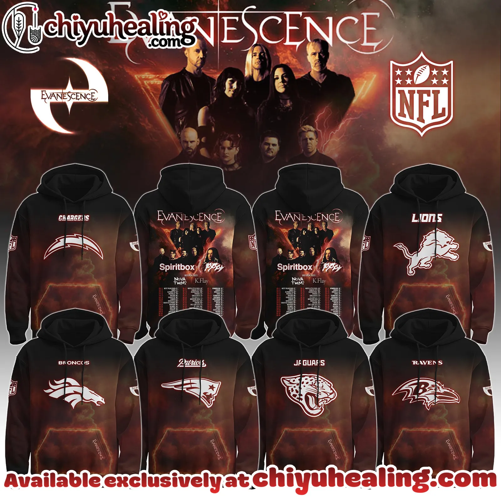 All Team NFL x Evanescence Hoodie Limited Hoodie, Selling Out Fast