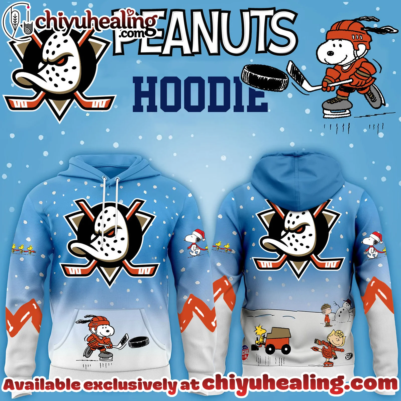 All Team NHL Anaheim Ducks x Peanuts Hoodie Christmas Limited Edition-3D Unisex Hoodie, Shirt, Sweatshirt