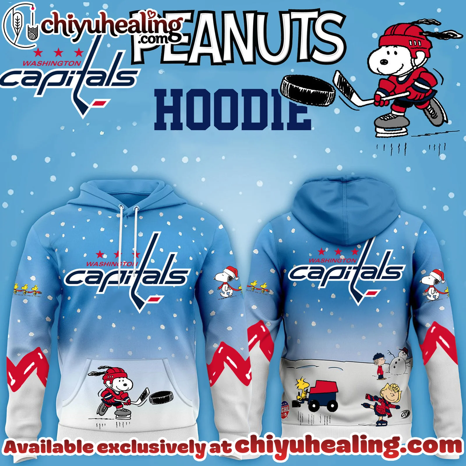 All Team NHL Washington Capitals x Peanuts Hoodie Christmas Limited Edition-3D Unisex Hoodie, Shirt, Sweatshirt
