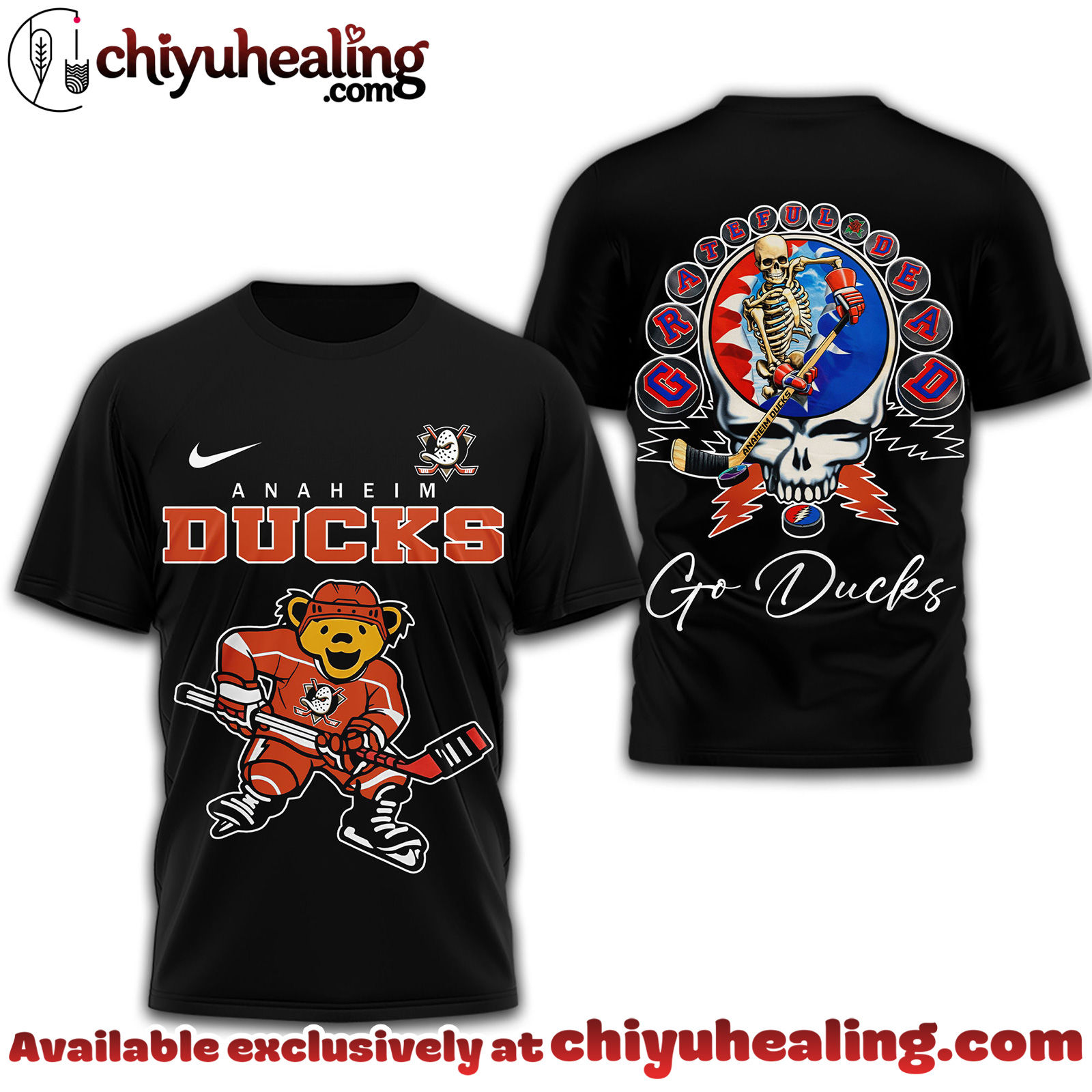 Anaheim Ducks Premium NHL Deadhead 3D Shirt Anaheim Ducks Premium NHL Deadhead 3D Shirt