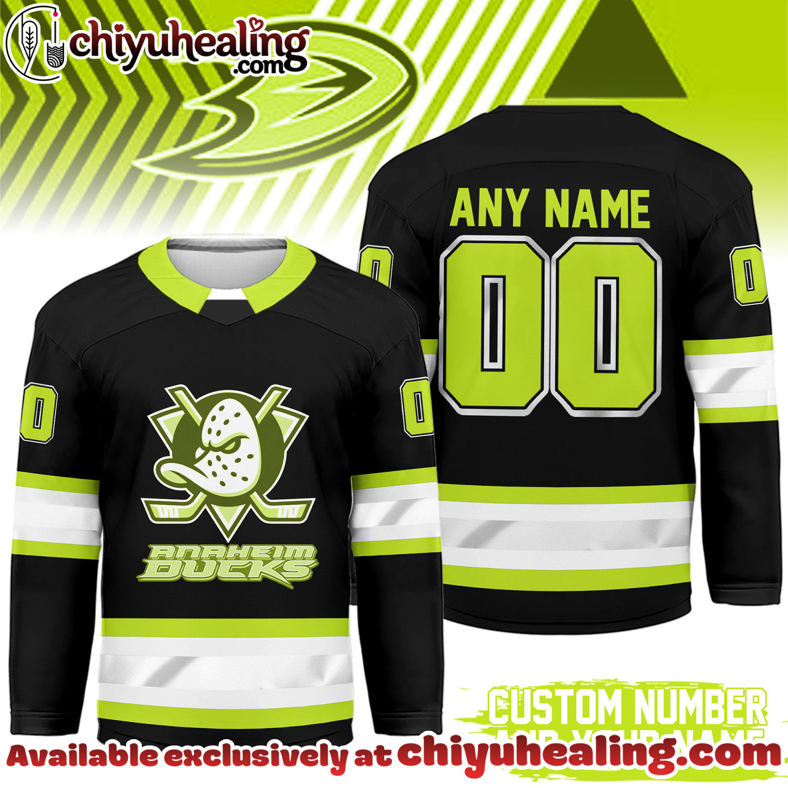 Anaheim Ducks Premium NHL Hi-Vis Hockey Spirit Custom Name and Number Jersey