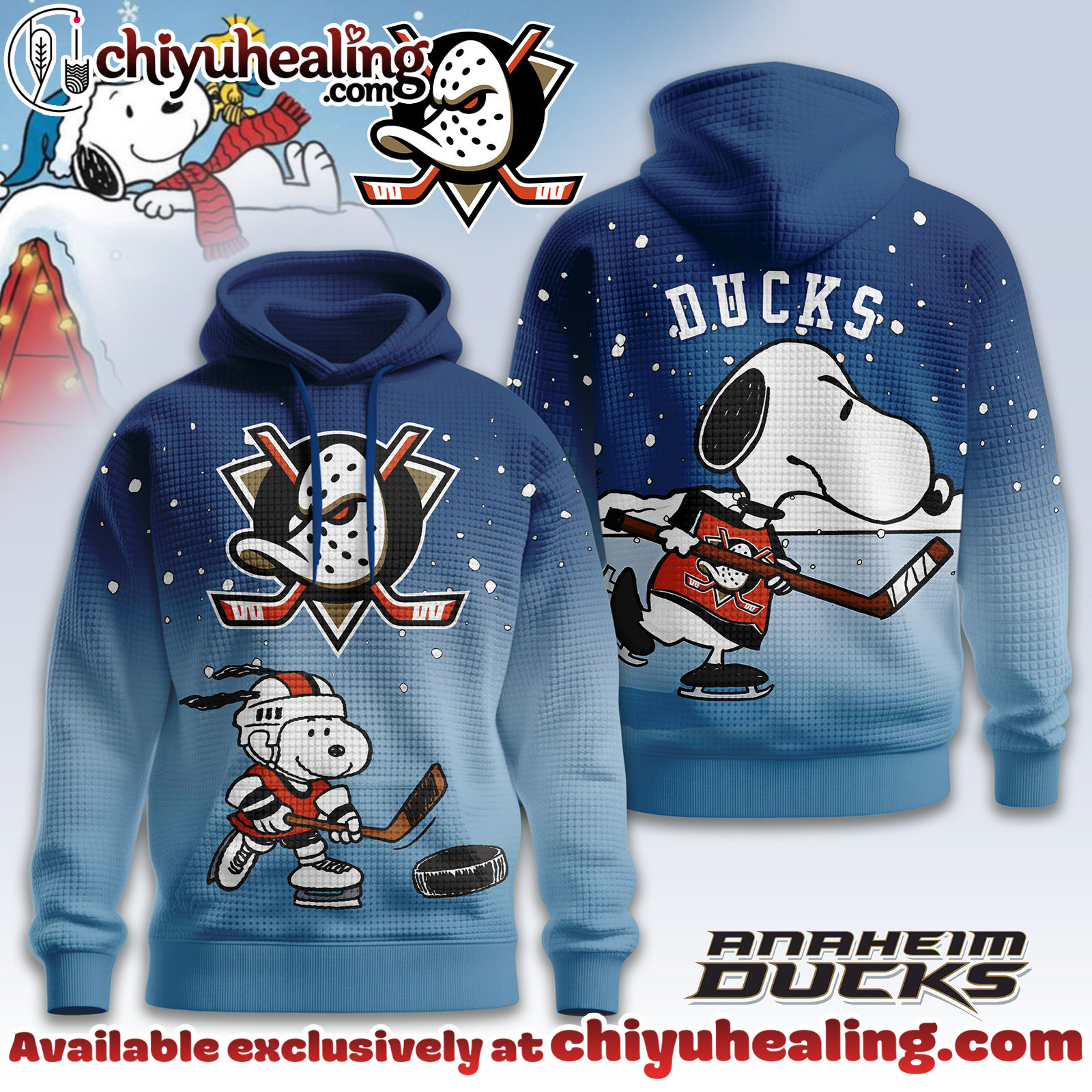 Anaheim Ducks Premium NHL Snoopy Hockey 3D Waffle Hoodie, Sweatshirt, Shirt, All Team NHL