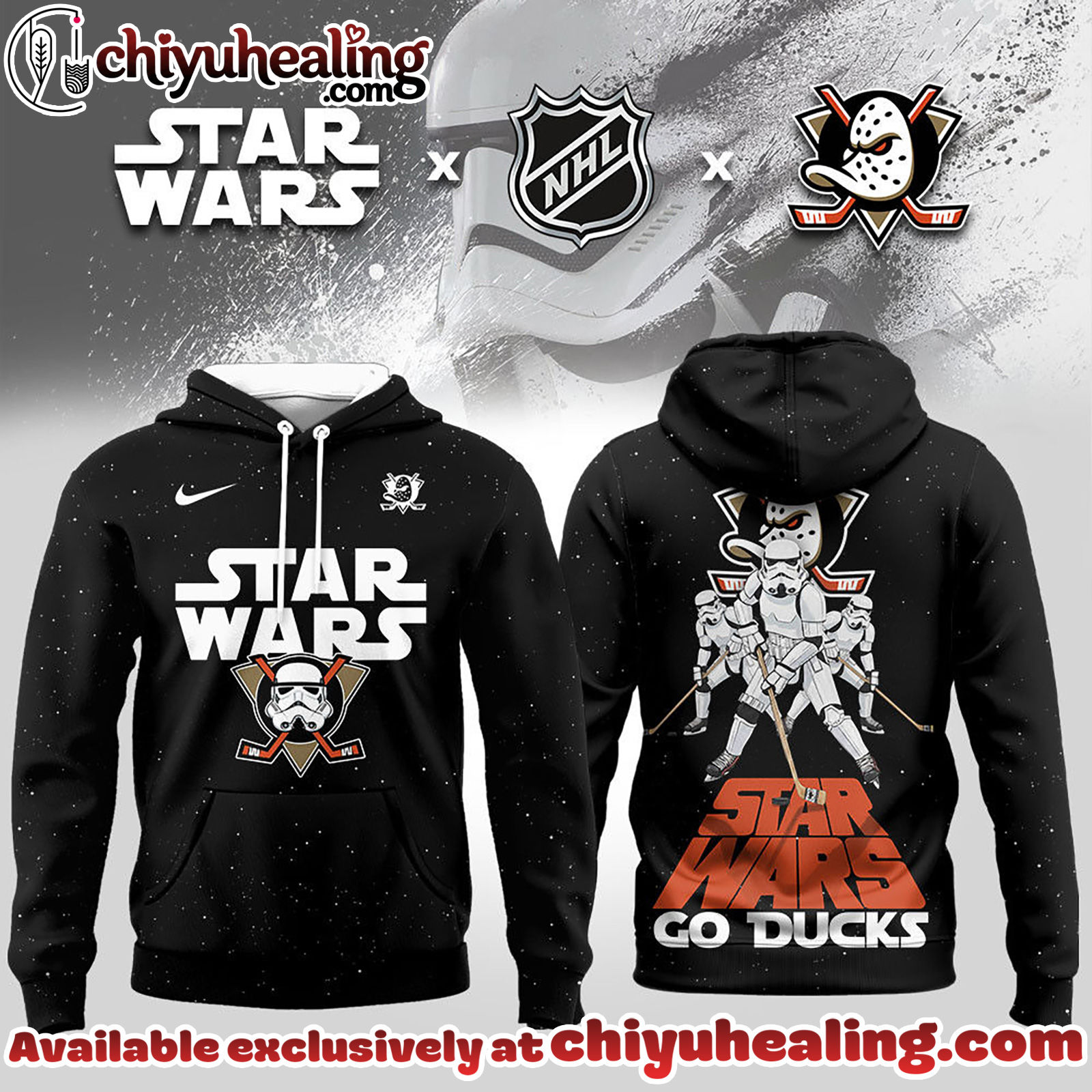 Anaheim Ducks Premium NHL Star Wars Imperial Trooper 3D Hoodie
