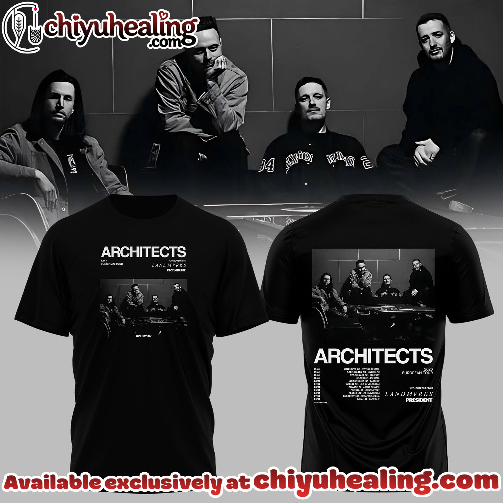 ARCHITECTS 2026 European Tour Collection Tshirt, Sweatshirt, Hoodie - Ver 2