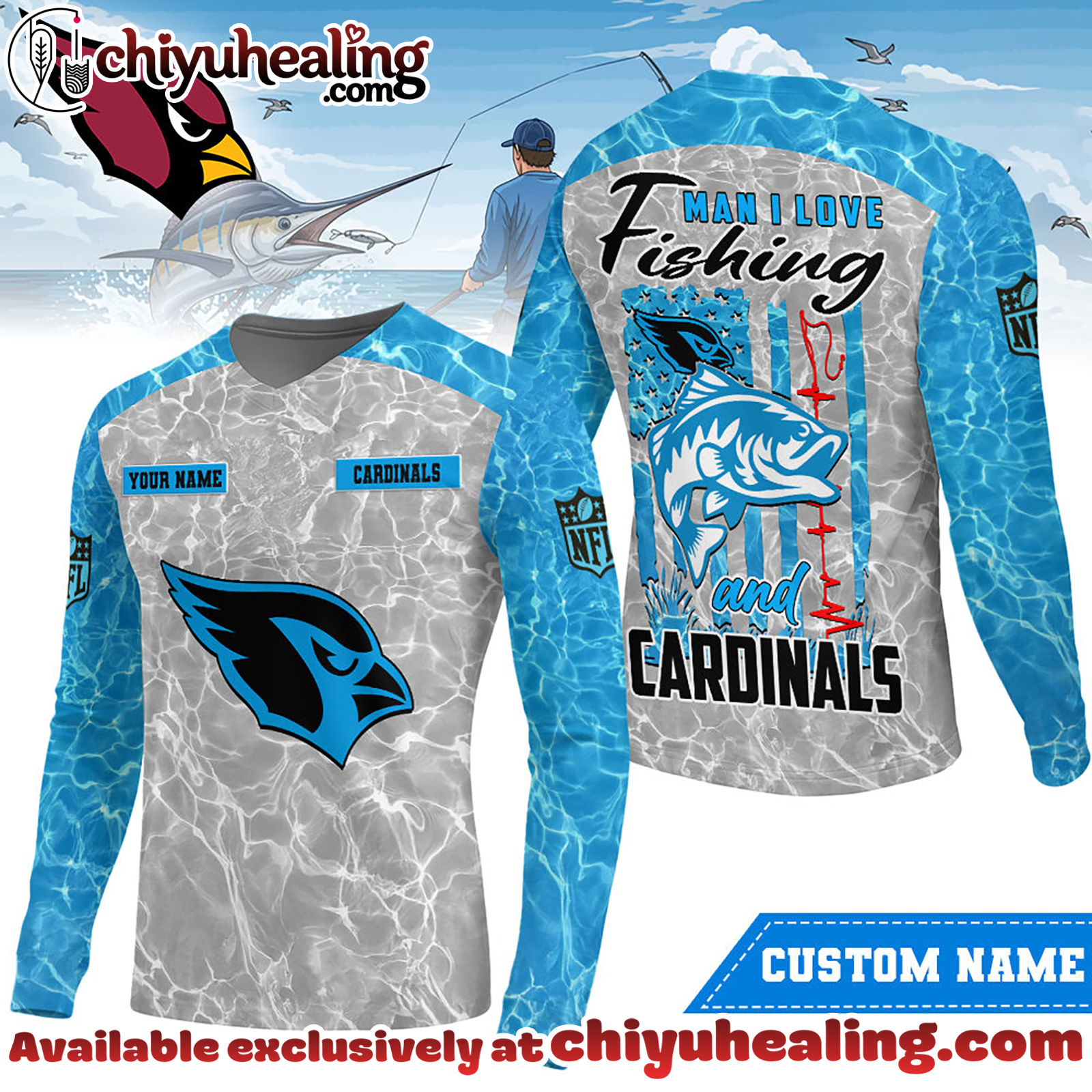Arizona Cardinals Premium NFL Love Fishing Long Sleeve Hoodie, T-shirt, Sweatshirt