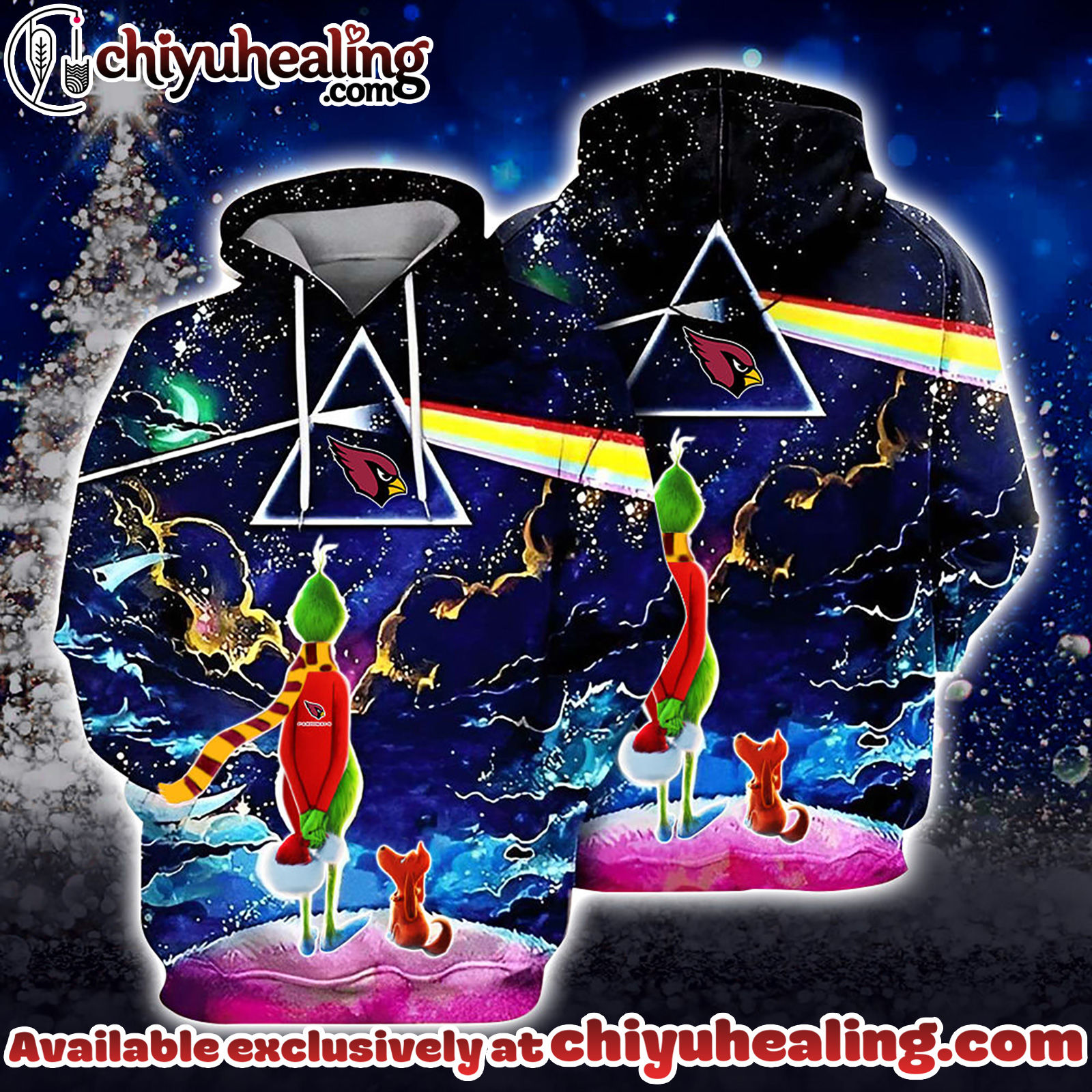 Arizona Cardinals x Grinch And Pink Floyd Football Hoodie, T-Shirt, Sweatshirt, All Team NFC Limited Edition-3D