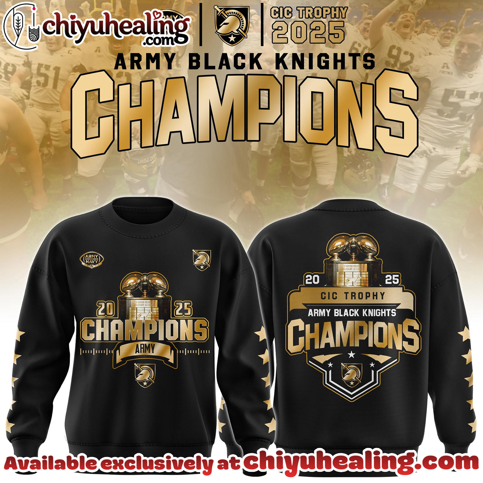 Army Black Knights Special CIC trophy Champions 2025 Hoodie, Sweatshirt, Tshirt - Ver 3