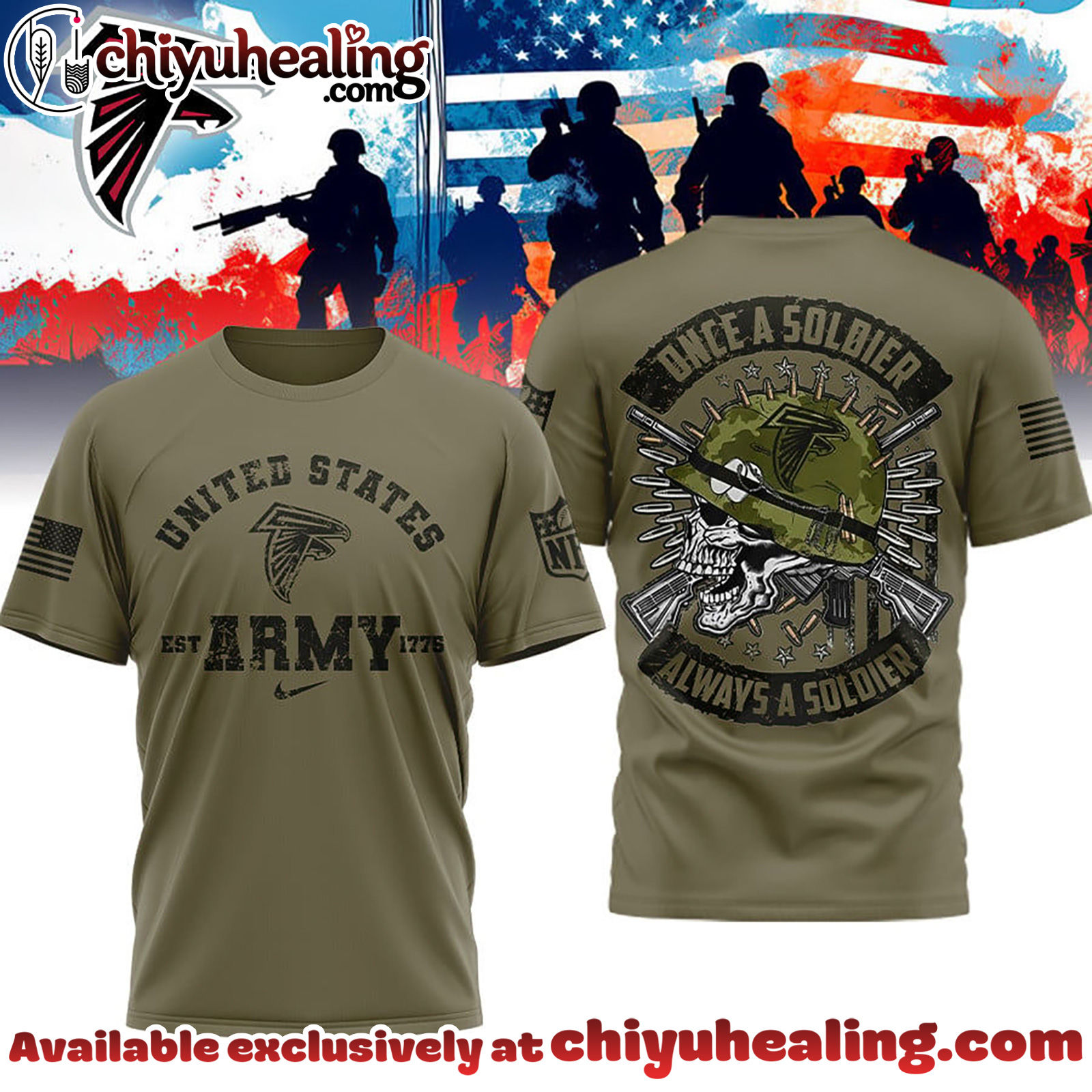 Atlanta Falcons Premium NFL Once A Soldier Always A Soldier 3D Shirt, Hoodie, Sweatshirt