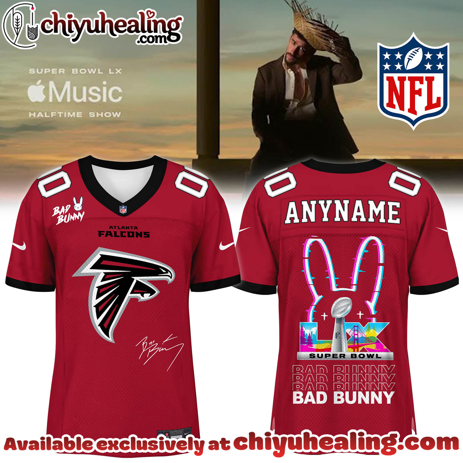 Atlanta Falcons x Bad Bunny Super Bowl Football Jersey Limited Edition