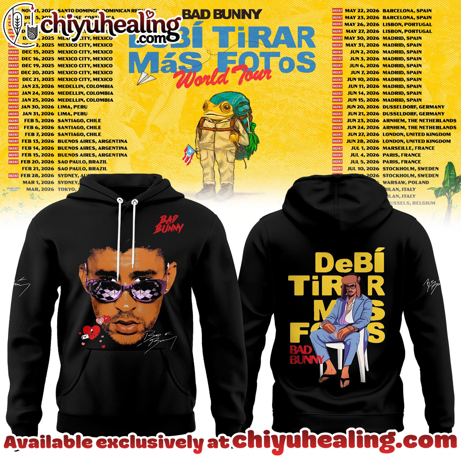 Bad Bunny - Debi Tirar Mas Fotos World Tour Hoodie, Sweatshirt, Tshirt - Ver 2