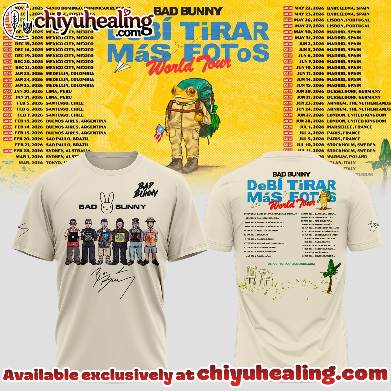 Bad Bunny - Debi Tirar Mas Fotos World Tour Tshirt, Sweatshirt, Hoodie - Ver 5