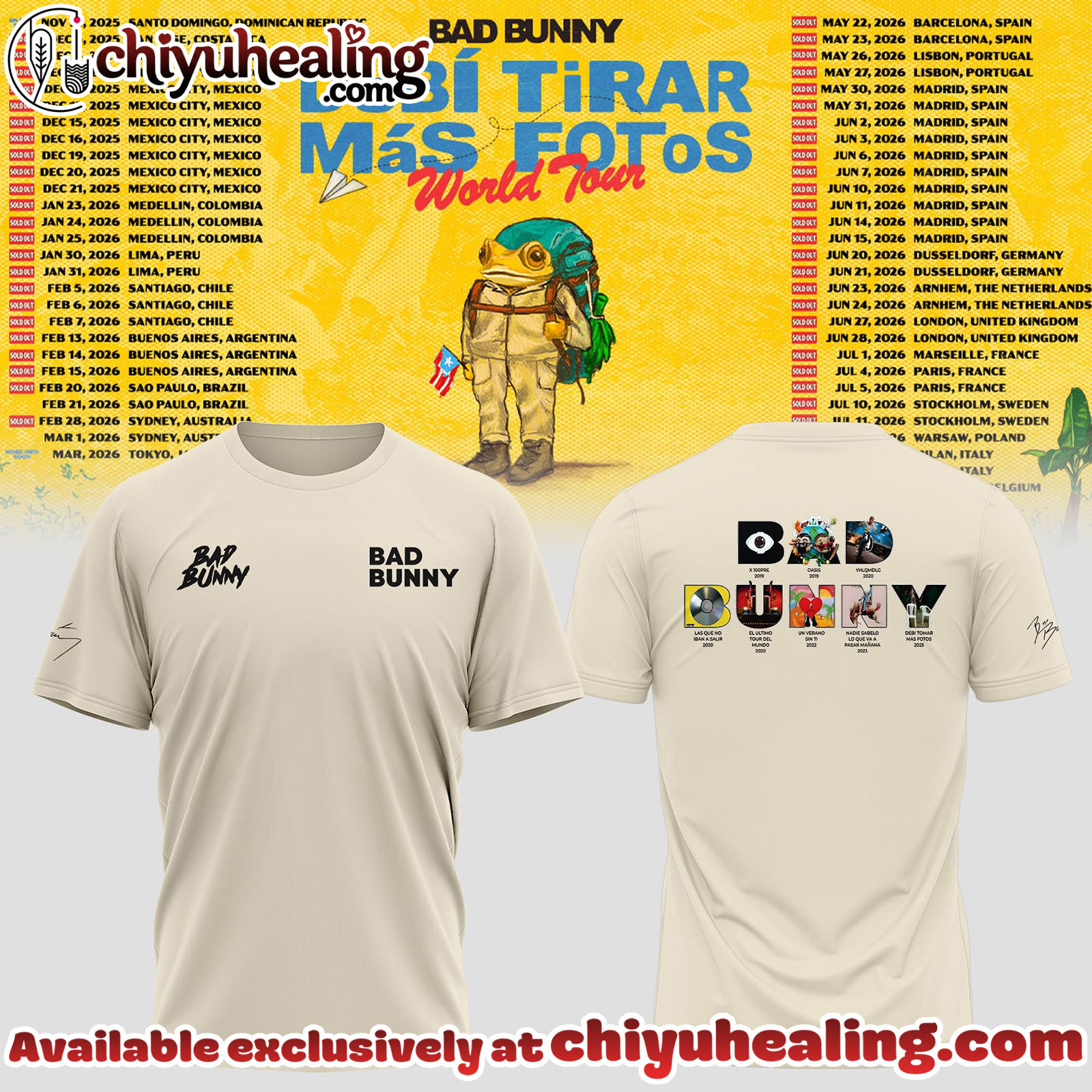 Bad Bunny - Debi Tirar Mas Fotos World Tour Tshirt, Sweatshirt, Hoodie - Ver 4