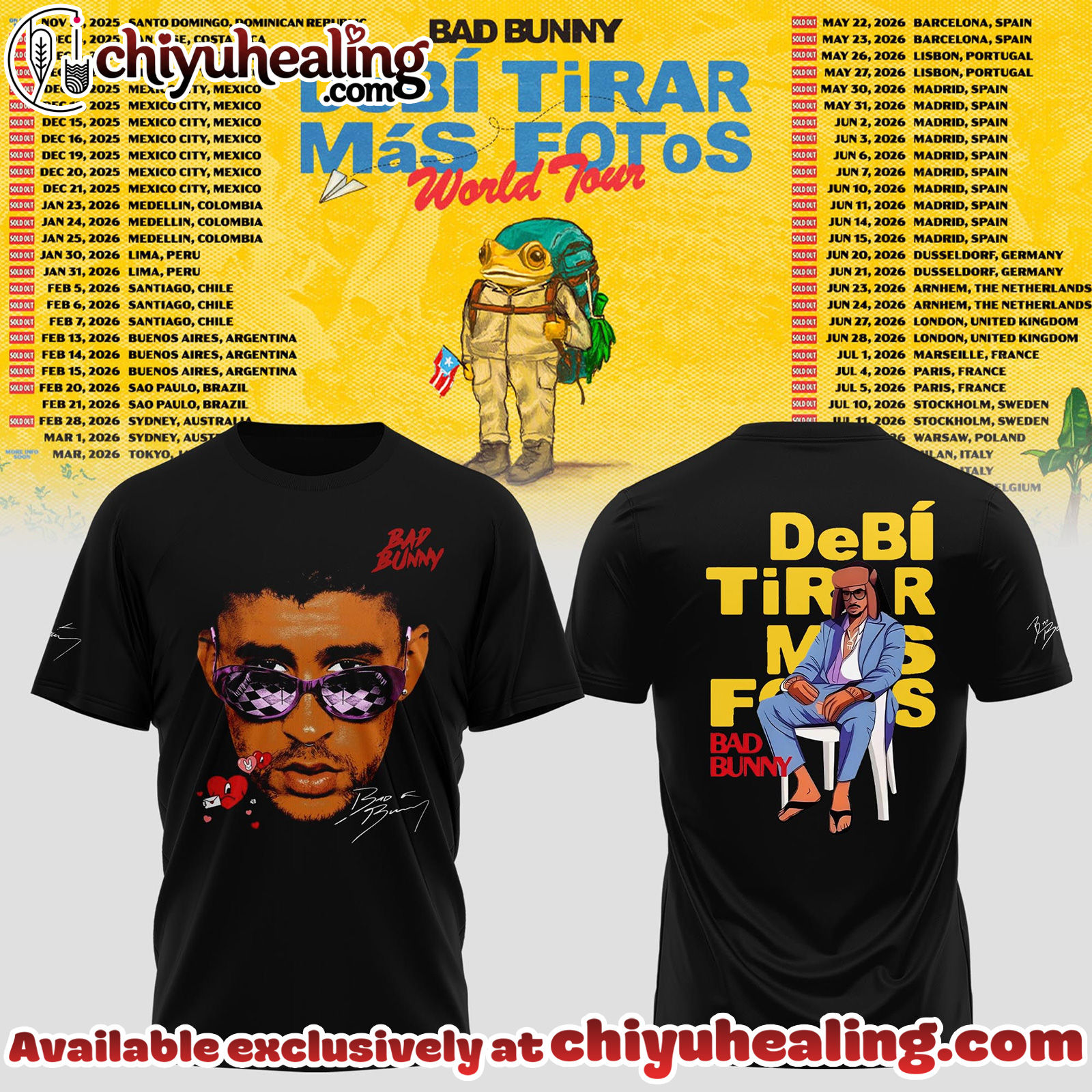 Bad Bunny - Debi Tirar Mas Fotos World Tour Tshirt, Sweatshirt, Hoodie - Ver 2