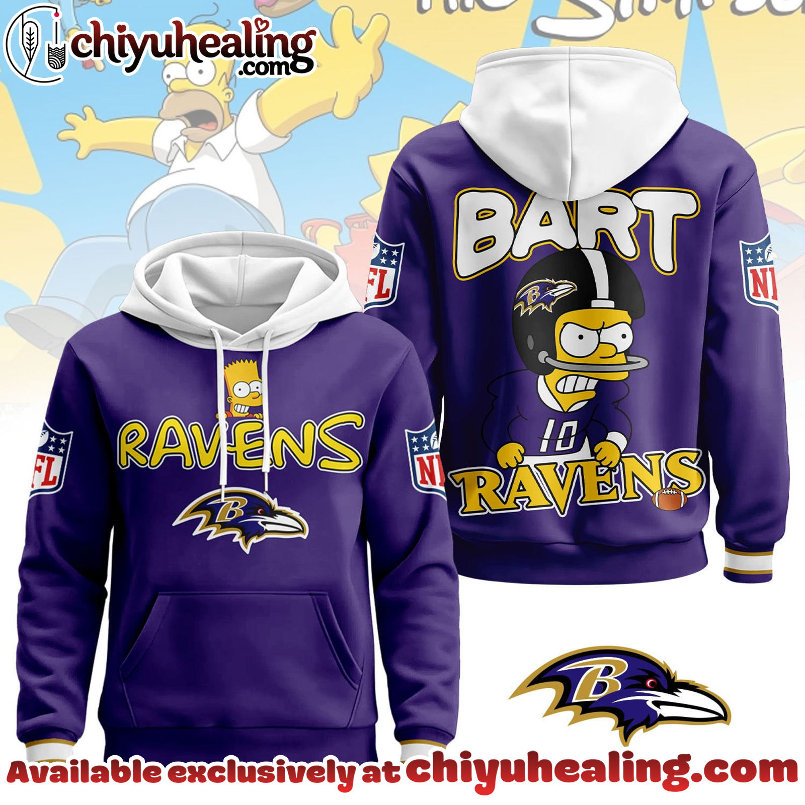 Baltimore Ravens Premium NFL Bart Simpson Hoodie, Sweatshirt, Tshirt