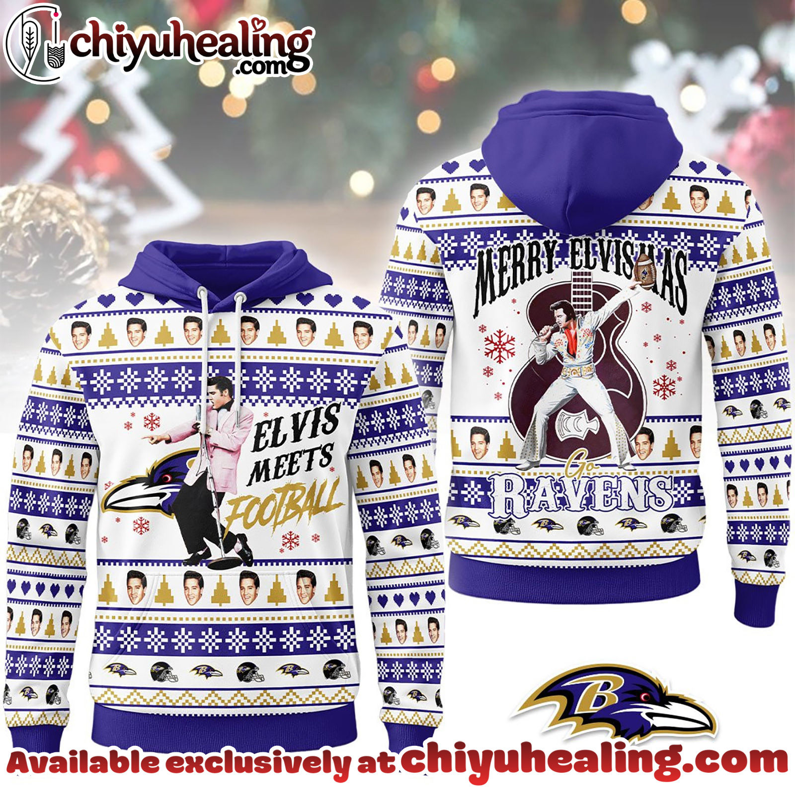 Baltimore Ravens Premium NFL Elvis Presley Christmas Hoodie, Sweatshirt, Shirt, All Team NFL